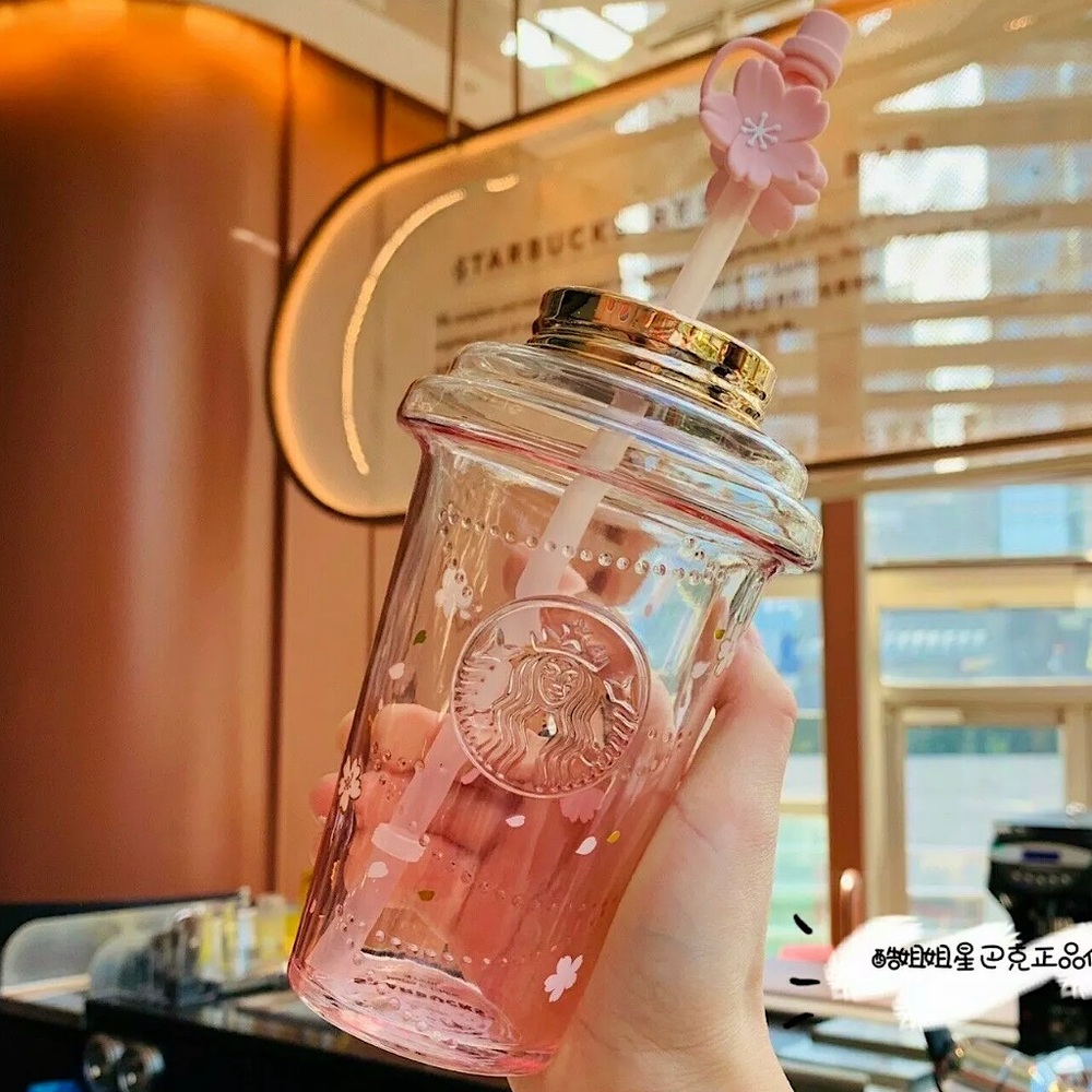 🌸NEW🌸Starbucks China Pink Sakura🌸Flower Tumbler cup 💕w/cherry blossom topper - Picture 11 of 15
